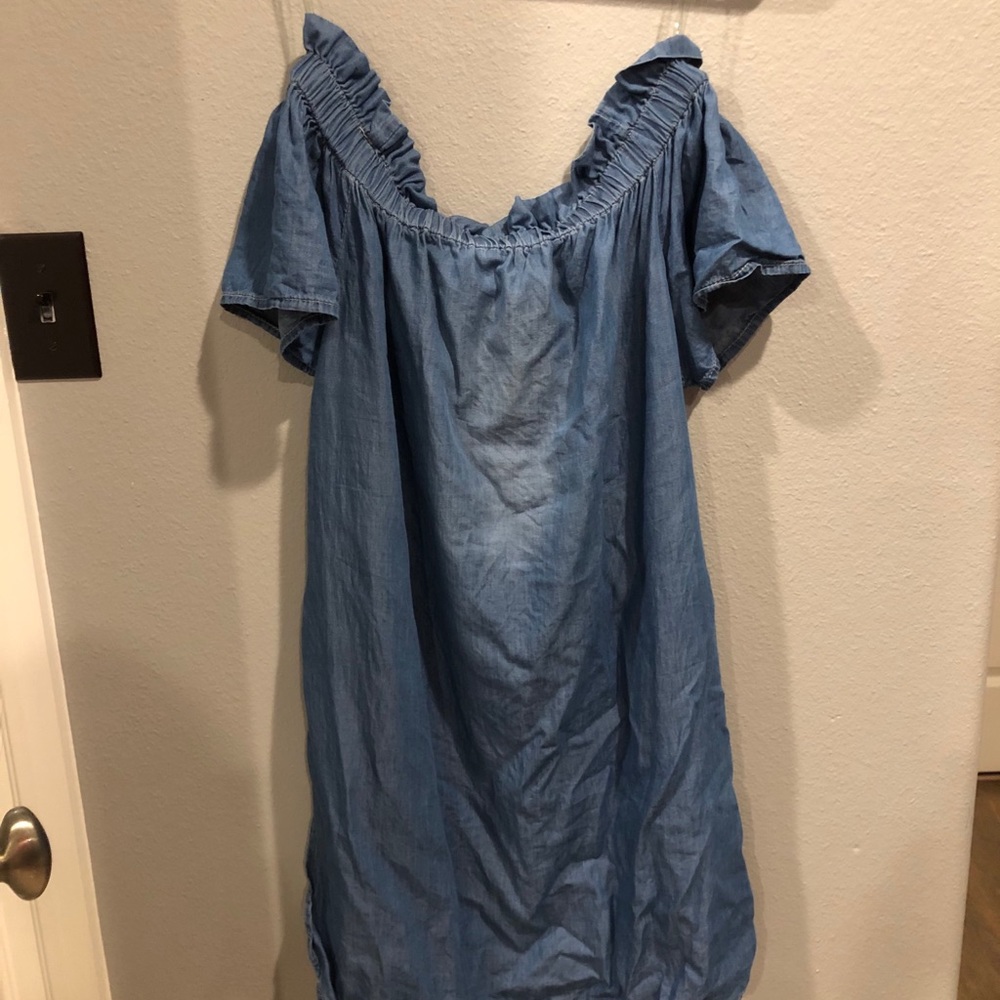 Blue Jean off the shoulder dress